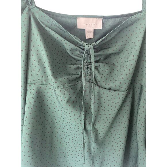 TOPSHOP POLKA DOT PRAIRIE BLOUSE SIZE 6 - Picture 5 of 8